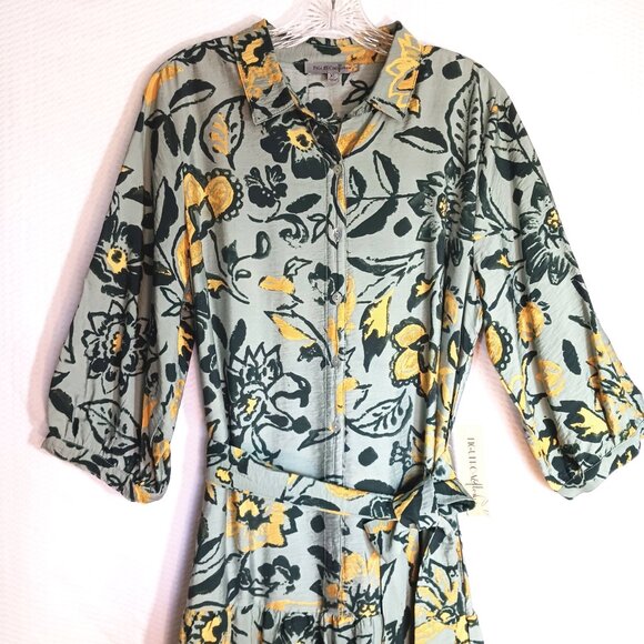 NWT Figueroa & Flower Tiered Peasant Boho Maxi Dress w Sash Size XL - Picture 3 of 11